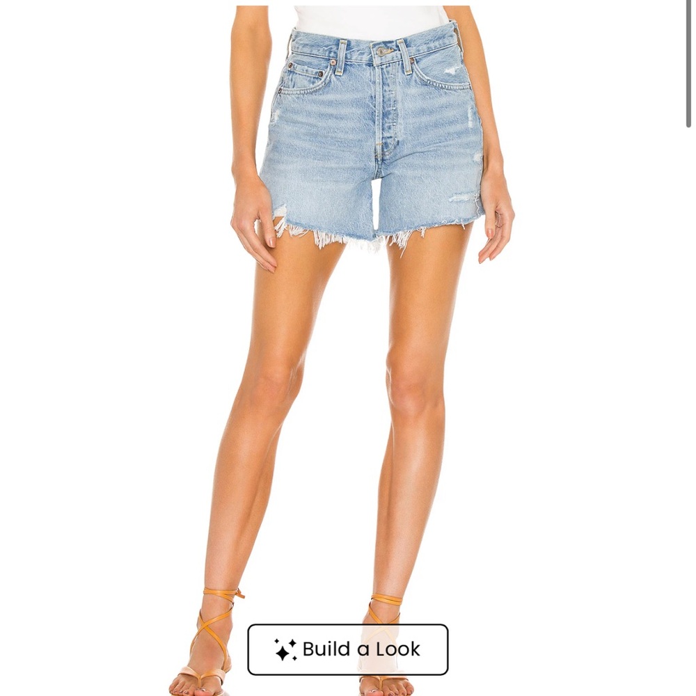 Agolde Light Blue Jean Shorts